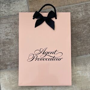 Agent Provocateur Blush Pink Bag with Black Bow